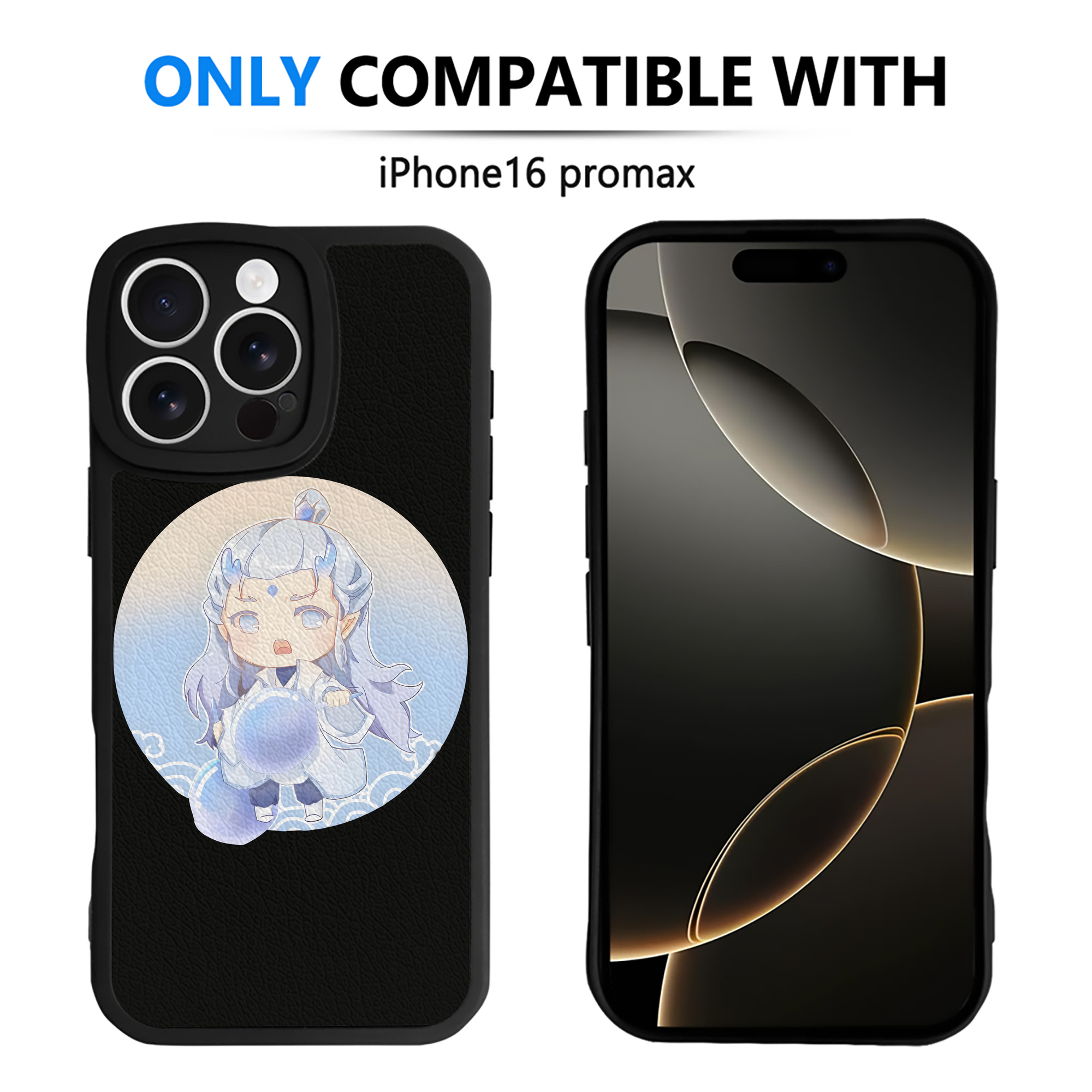 （画像用） Ne Zha 2 ナタ 魔童の大暴れ 【iPhone 16シリーズ対応】シリコンスマホケース（レザー調） 材質：シリコン